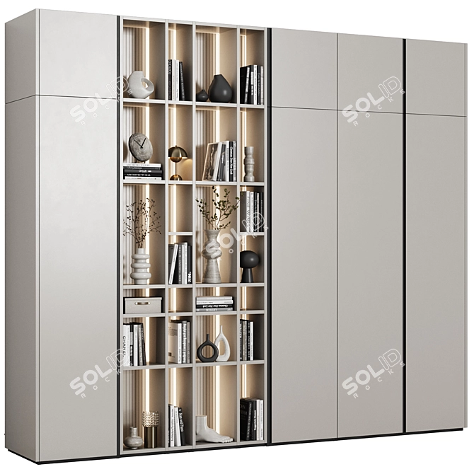 Modular Minimalist Style Wardrobe 3D model image 4