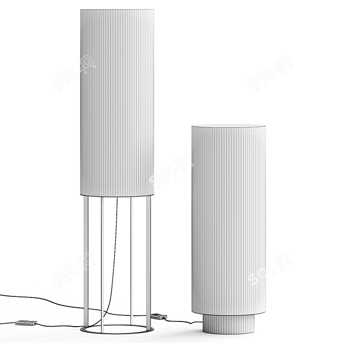 Sleek Modern Danish Floor Lamp 3D model image 2