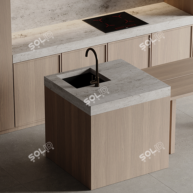  Modern Kitchen 3D Model 3D model image 4