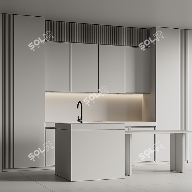  Modern Kitchen 3D Model 3D model image 7