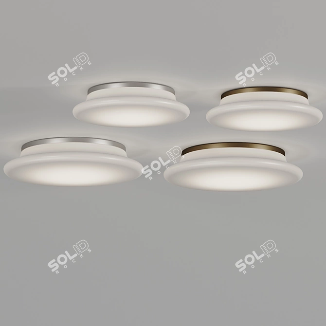 Sleek LED Sutton Flushmount Light 3D model image 3