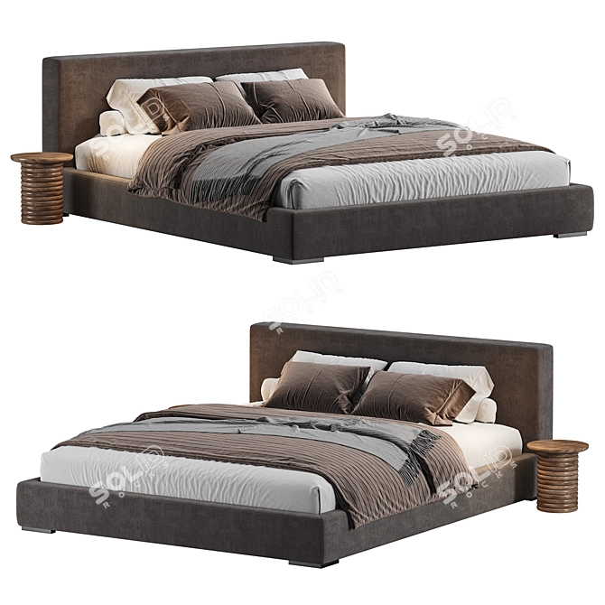 Modern Cloud Platform Bed Collection 3D model image 3