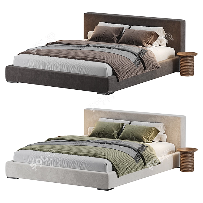 Modern Cloud Platform Bed Collection 3D model image 4