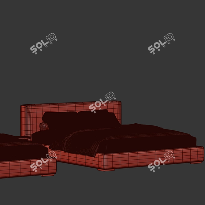 Modern Cloud Platform Bed Collection 3D model image 5