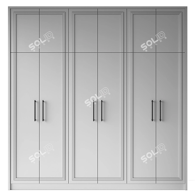 Customizable Neoclassical Wardrobe Furniture 3D model image 1