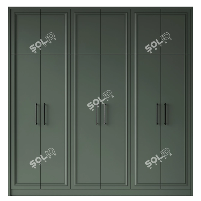 Customizable Neoclassical Wardrobe Furniture 3D model image 2