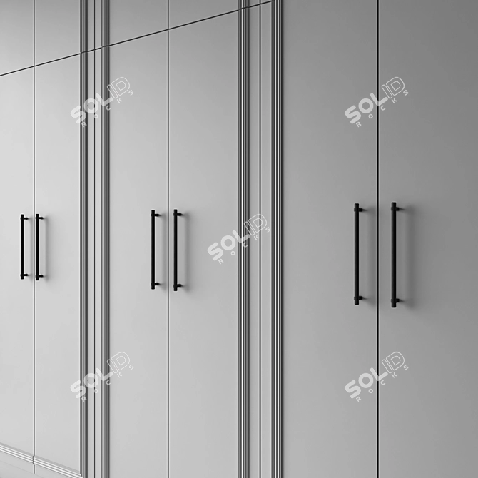 Customizable Neoclassical Wardrobe Furniture 3D model image 3