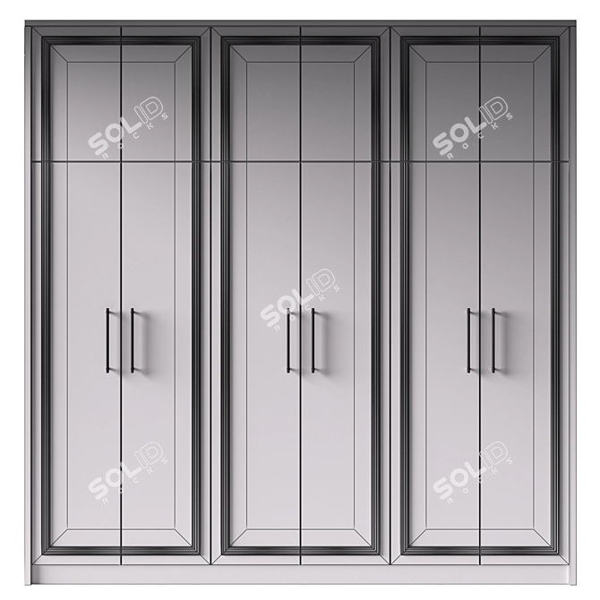 Customizable Neoclassical Wardrobe Furniture 3D model image 4