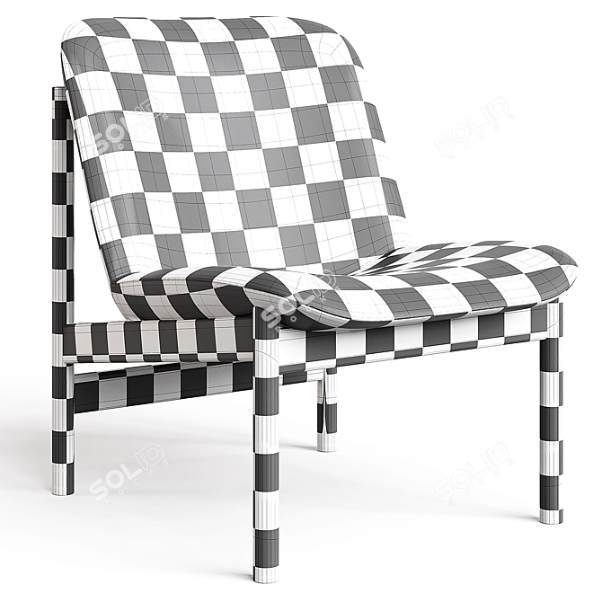 Modern Upholstered Timber Lounge Chair 3D model image 4