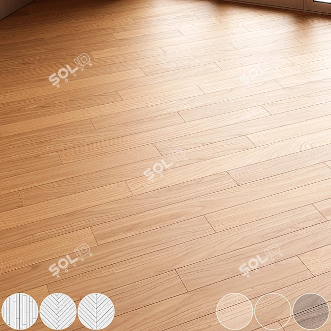 CoronaMultiMap Oak Parquet Floor 3D model image 1