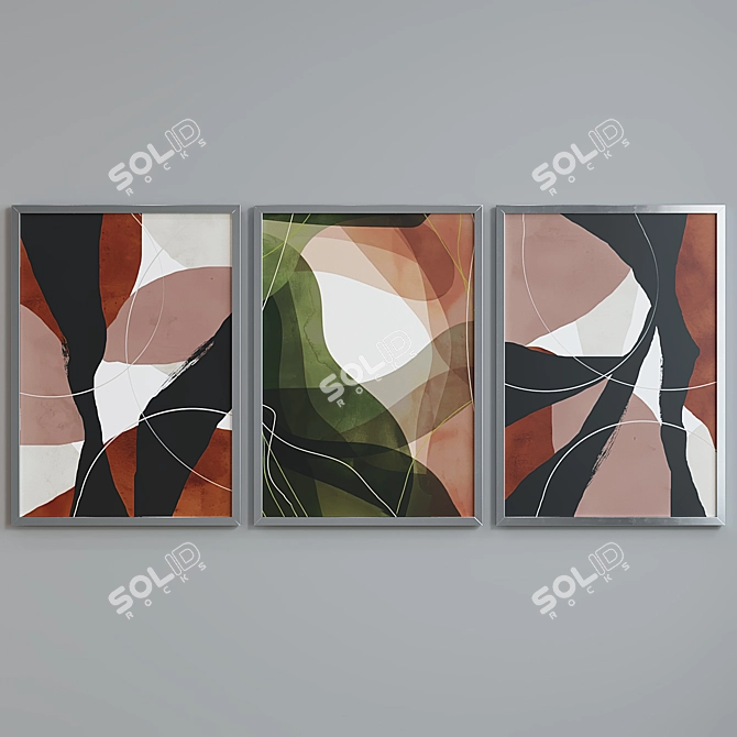 Modern Abstract Picture Frame Set 3D model image 3