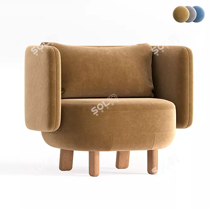 Elegant Cosmos Chair Set 3D model image 2