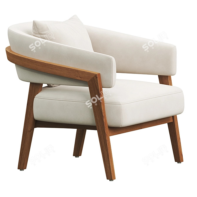 Modern Chic Dexter Chair - White 3D model image 2