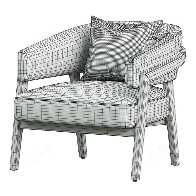 Modern Chic Dexter Chair - White 3D model image 4