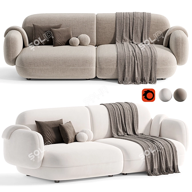 Modern Poole Sofa: Versatile Design 3D model image 2