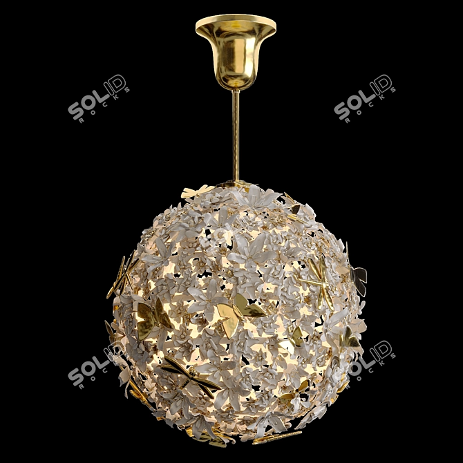 Porcelain Flower Chandelier Bouquet 3D model image 1