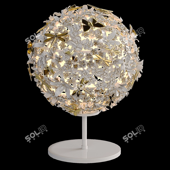 Porcelain Bouquet Table Lamp 3D model image 1