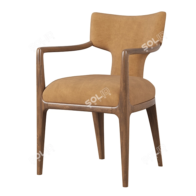 Modern Polygonal Ligné Dining Armchair 3D model image 1