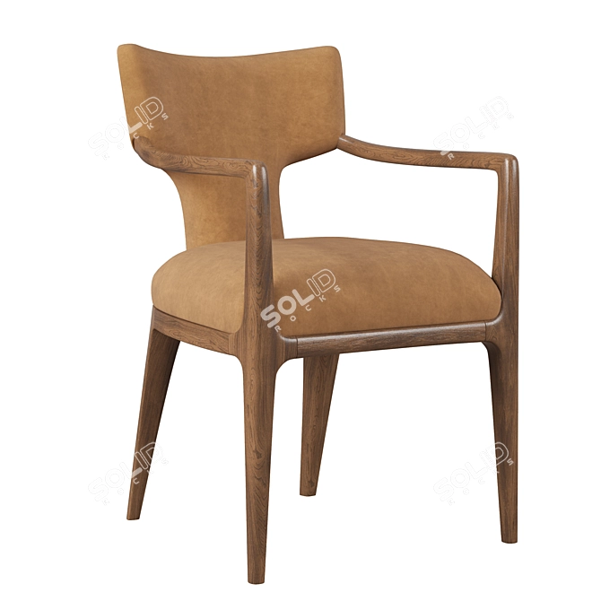 Modern Polygonal Ligné Dining Armchair 3D model image 2