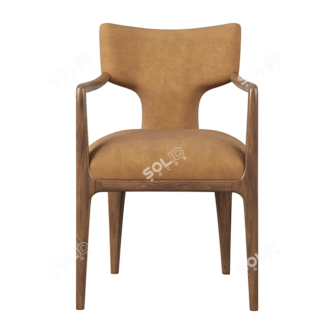 Modern Polygonal Ligné Dining Armchair 3D model image 3