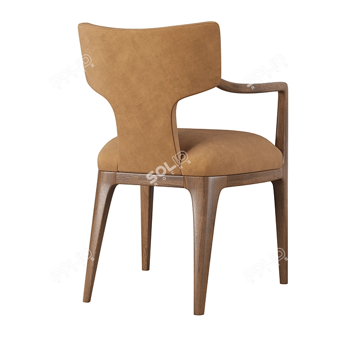 Modern Polygonal Ligné Dining Armchair 3D model image 4