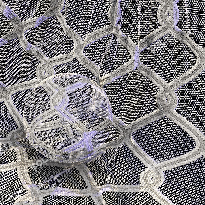 Infinite Lace & Embroidery Fabric 3D model image 2