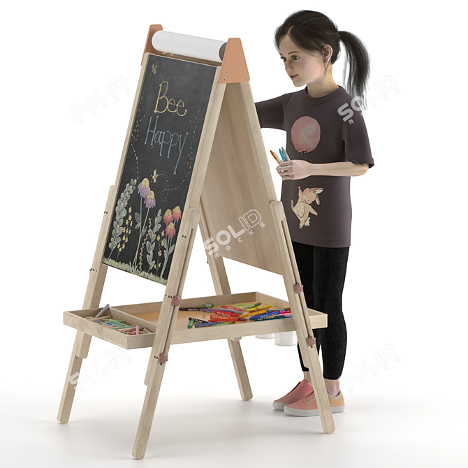 Children's Sketching Workshop Set 3D model image 1