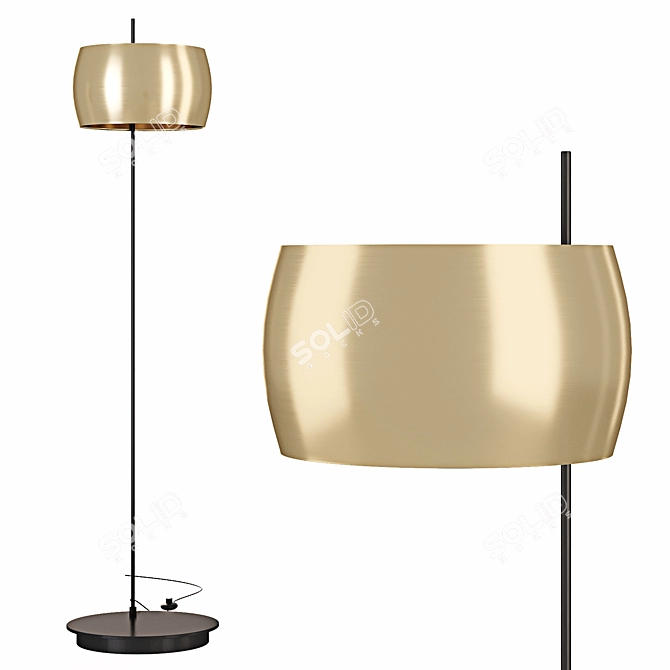 Elori Black and Brass Floor Lamp 3D model image 1