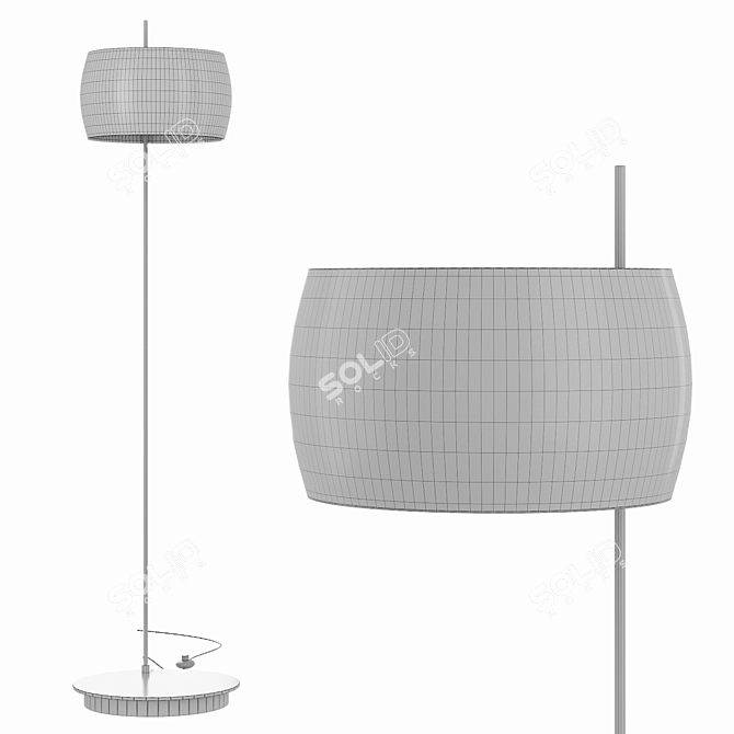 Elori Black and Brass Floor Lamp 3D model image 2