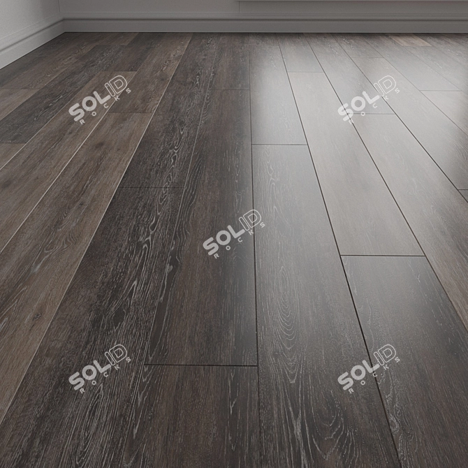 Engineered Wood Plank Flooring Set 3D model image 1