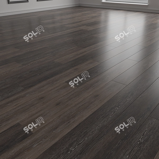 Engineered Wood Plank Flooring Set 3D model image 2