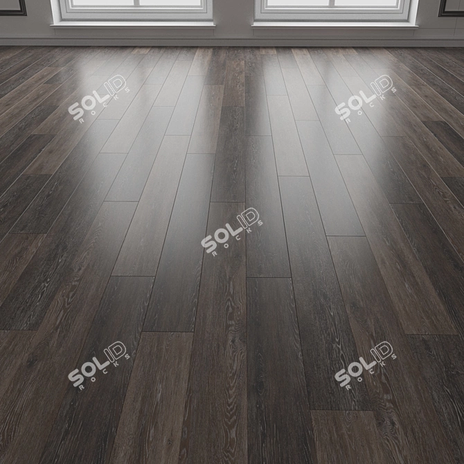 Engineered Wood Plank Flooring Set 3D model image 3