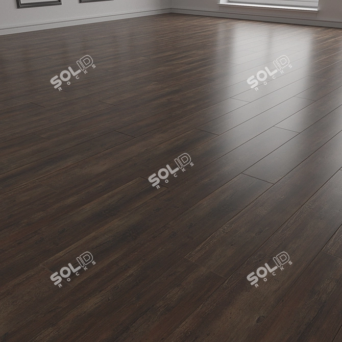 Dark Wood Flooring Planks 3D 3D model image 2