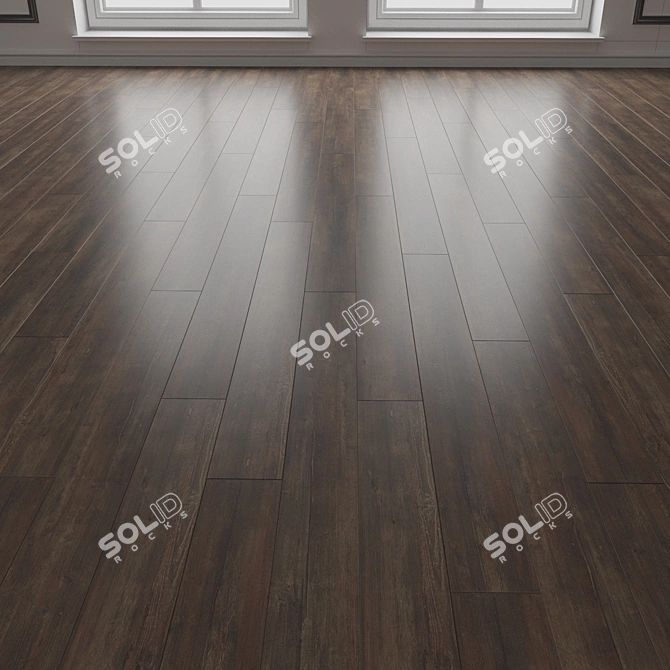 Dark Wood Flooring Planks 3D 3D model image 3