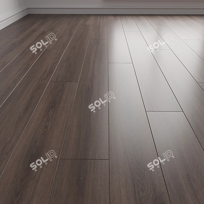 Dark Oak Laminate Flooring Planks 3D model image 1