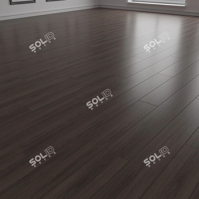 Dark Oak Laminate Flooring Planks 3D model image 2
