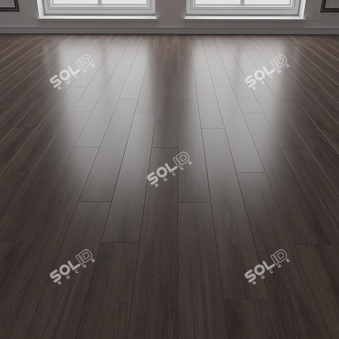 Dark Oak Laminate Flooring Planks 3D model image 3