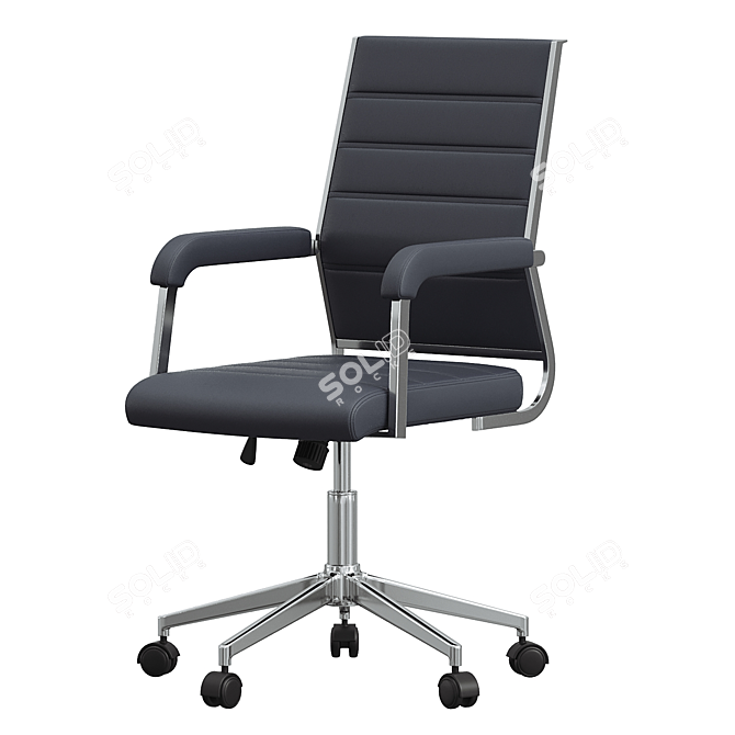 Sleek Liderato Black Office Chair 3D model image 2