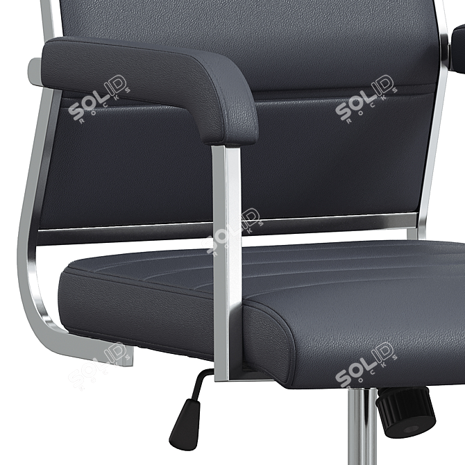 Sleek Liderato Black Office Chair 3D model image 3