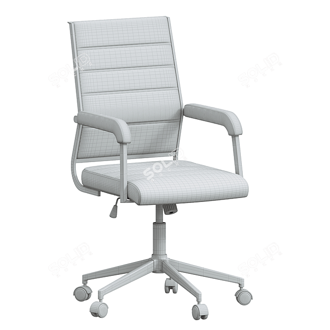 Sleek Liderato Black Office Chair 3D model image 4