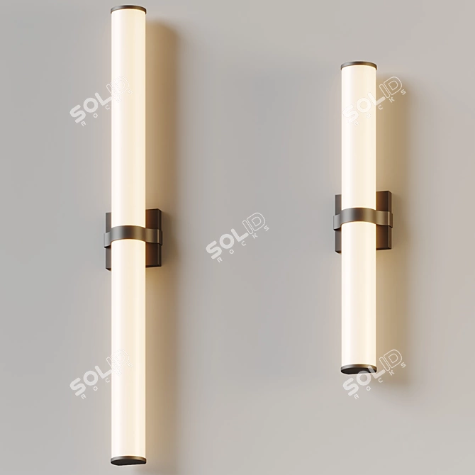 Sleek Acrylic Vanity Light 3D model image 2