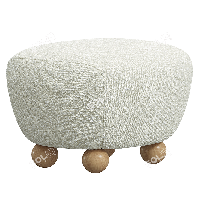 Animal-Inspired Cozy Ottoman 3D model image 2