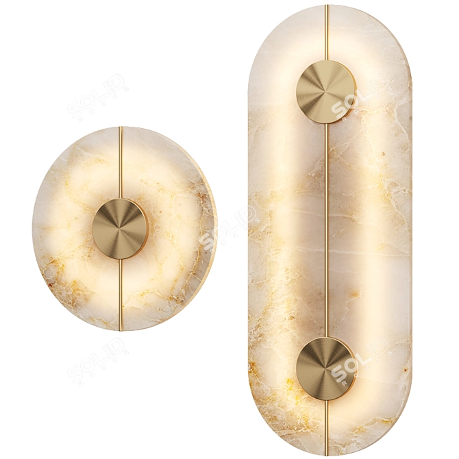 PHEBE Wall Sconce Marble Diffuser 3D model image 2