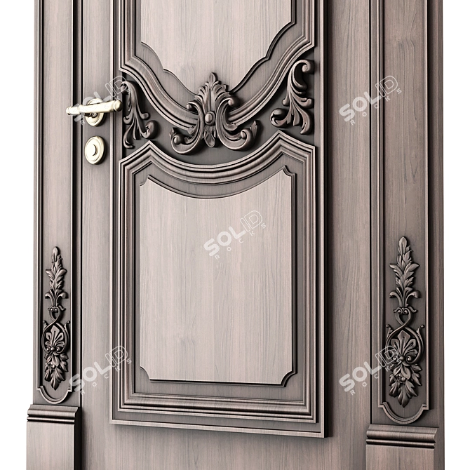 Baroque Style Classic Door 3D model image 4