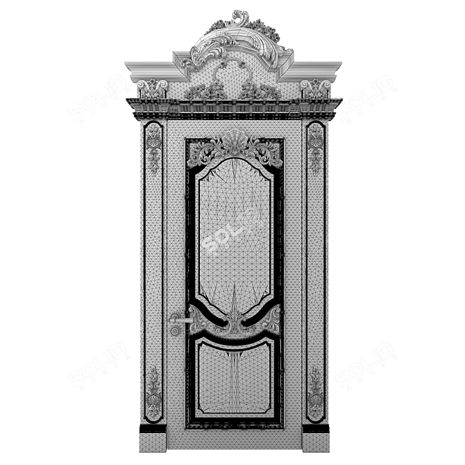 Baroque Style Classic Door 3D model image 5