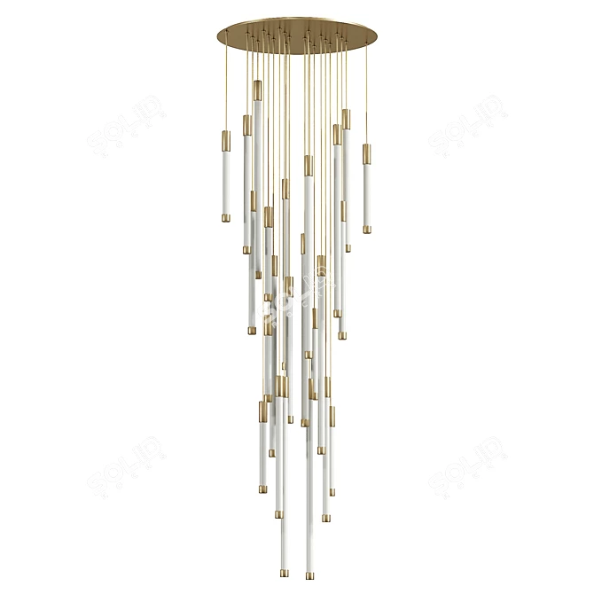 Flux Helixes Glass Pendant Lamp 3D model image 1