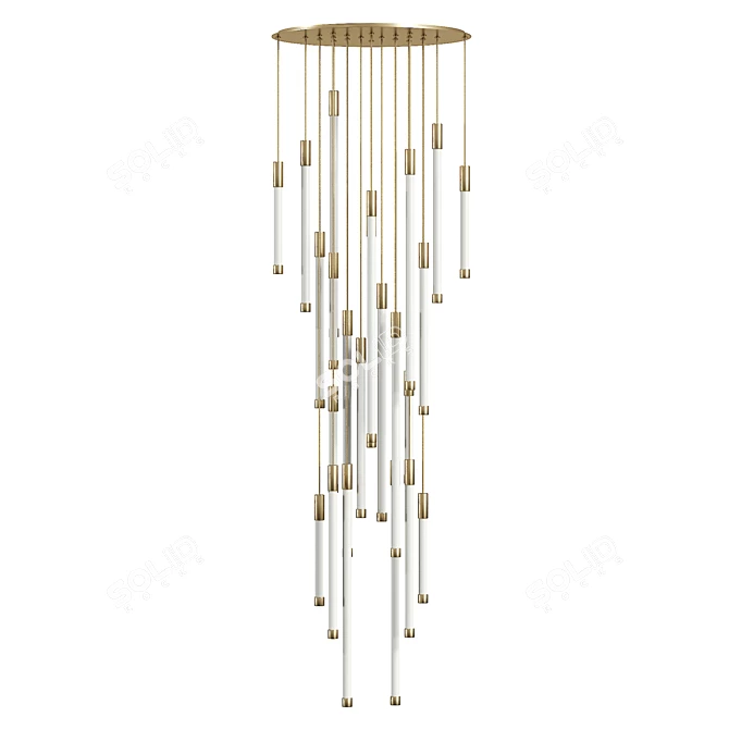 Flux Helixes Glass Pendant Lamp 3D model image 2