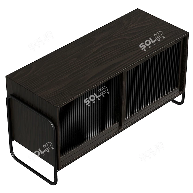 Stylish Low Media Console, 8192x8192 UVs 3D model image 5