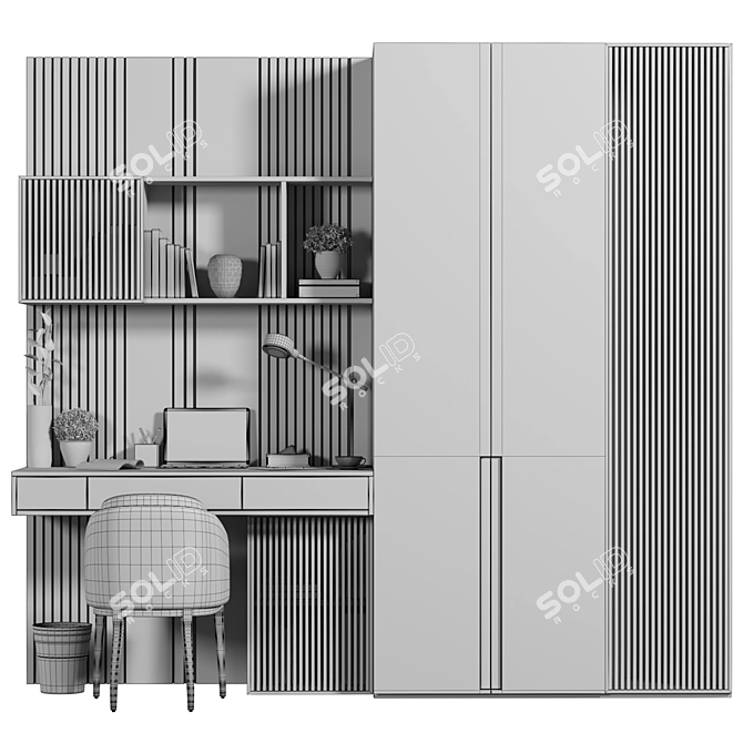 Modern Wood Office Furniture Set 3D model image 4