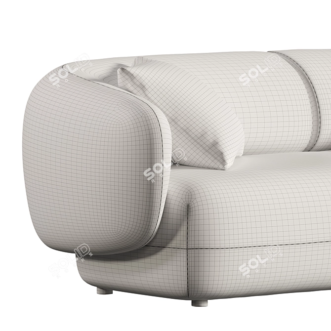 Luxurious Modular Auburn Performance Sofa 3D model image 6